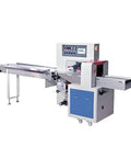 Heavy Duty Plc Powered Pof Shrink Wrap Flow Wrapper For Fizzy Balls And Beverages Featuring A Slick Automatic Feed.