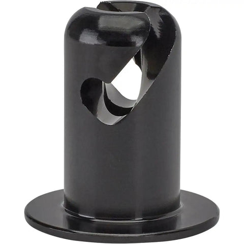 Quarter Turn Panel Fasteners Quick Release Snap On Clips Heavy Duty No Sweat Mounting, black anodized aluminum clip, close-up view.