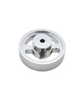 Aluminum Alloy Synchronous Encoder Measuring Wheel, 67.45mm * 6mm with a silver finish and detailed knurling.