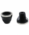 Bike Axle Nut Set M5 Aluminum Alloy Quick Release Rod Nut For Bicycle Hub Fixed Gear 2 Pack, black and silver, side view