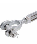 Detailed view of Rock Solid T316 Stainless Steel Jaw Jaw Turnbuckle 1-1/4 By 12 marine rigging gear for wire rope.