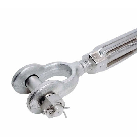 Built Like A Tank 316 Stainless Steel Drop Forged Jaw Jaw Turnbuckle 1 By 12 Inch 17000 Lbs Working Load Limit with detailed view of hook end