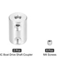 Rigid Screw Coupling For 3D Printers 3mm To 4mm Shaft Connector L18mm D12mm Steel Joint with M4 screws