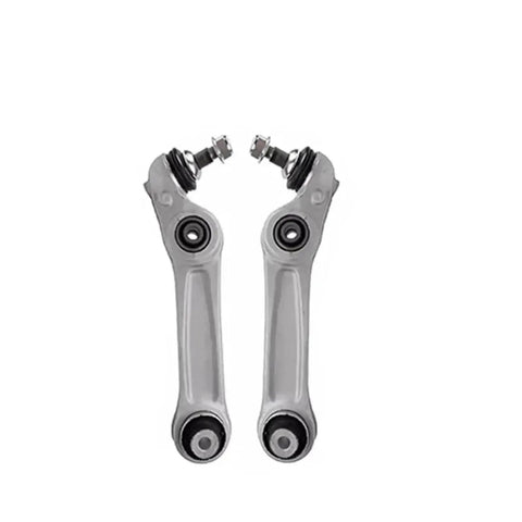 Front view of two control arms from BMW 5 Series F10 F11 F12 F13 F06 Control Arm Kit With Ball Joint And Bushing Stabilizer Link Tie Rods