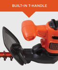 Corded 17 Inch Hedge Trimmer With 3.2 Amp Motor, Dual Action Blades For Reduced Vibration, T-handle design close-up
