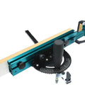Table Saw Miter Gauge Extension Fence System With Aluminum Miter Extension Fence Telescoping Fence And Flip Stop Ready To Extend From 16 To 24 Inches With 27 Locking Stops For Precise Angles, shown with MDF sacrificial fence and protractor scale.