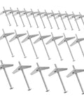 Heavy Duty Toggle Bolt Kit With Steel Drywall Anchors And Wing Nuts, Snap Toggle Bolts For Hollow Walls, Wall Hanging And Fast Installations, DIY Ready Decor Mounts For Cabinets, Shelves And Picture Frames. Silver steel toggle bolts in assorted sizes