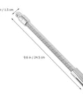 Flexible Socket Extension Bar Half Inch Ratchet Extension Rod With Springy Soft Shaft shown in 24.5 cm length, silver steel.