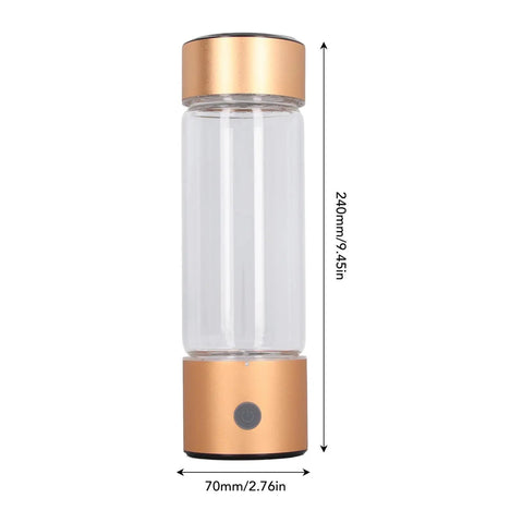 Hydrogen Water Bottle With Nasal Inhalation Hose For On The Go Hydration, 410ml Portable Rechargeable Hydrogen Rich Water Cup