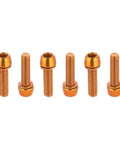 Six Pack Mountain Bike Stem Bolts M5 X 18mm Hex Socket Steel Screws For MTB DH BMX Road Bikes Beefy High Strength Alloy Steel Lightweight And Corrosion Resistant Easy Install Orange Finish