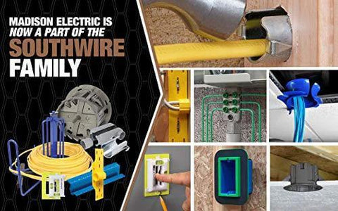 Southwire MSBST250 Smart Box fixture and ceiling electrical box; Shark Tooth with hole saw, collage of views