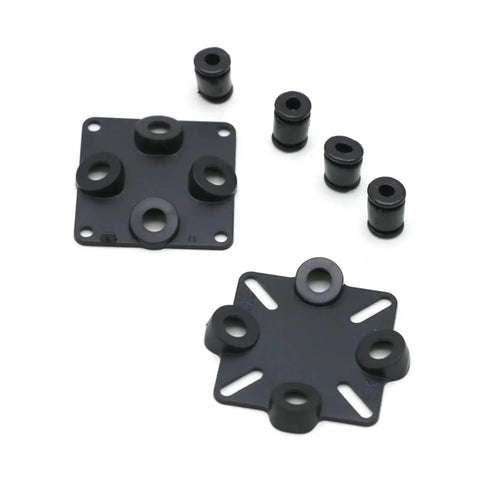 Damping Plate For CC3D Naze32 And Mini APM Flight Controllers Eliminates Jello From Frame Vibration And Improves Stabilization And Smooth Flight For RC Drones Six Pack, black silicone damping mounts, 30.5x30.5mm