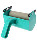 Durable Plastic Professional Grade 5 Inch Diy Paint Roller For Walls Straight Up Easy Texture Brush with gray roller and teal handle.