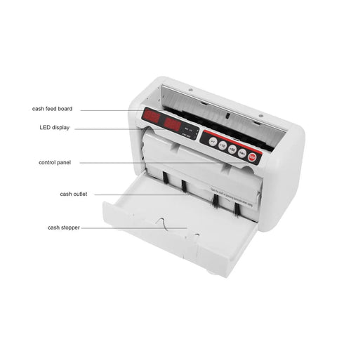 Portable Bill Counter With Counterfeit Detection And LED Display Ultrafast 800 Notes Per Minute Multi Currency Support Magnetic Detection
