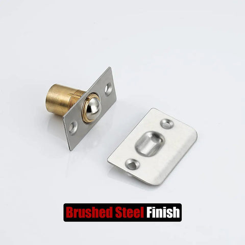 Stainless Steel Closet Door Ball Catch Hardware Kit With Adjustable Ball And Strike Plate Brushed Satin Finish 2 Pack