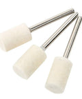 Top Notch 76 Piece Wool Polishing Wheel Set for Electric Grinder with three soft wool buffing wheels for smooth finishes.
