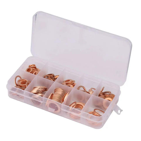 Solid Copper Flat Washers Assorted Set M5 To M14 Including 200 Pcs For Electrical Insulation Stopping Galvanic Corrosion On Aluminum Steel Or Auto Wiring Solar Panels Load Distribution Kit Good For Home Or Garage Use Solid Copper Gear You Gotta Grab, plastic organizer case