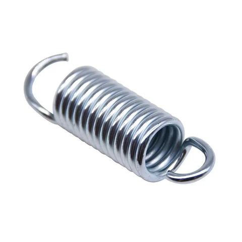 Close-up of Beefed Up Recliner Mechanism Tension Springs Set, 2-1/4 Inch Overall Length, 2.5mm Wire, Silver Replacement Spring