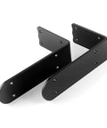 Black L Shaped Shelf Brackets Built Like A Tank Heavy Duty Metal Wall Mounts 2 Pack Rust Proof Iron Brackets 11.8 Inch view from above