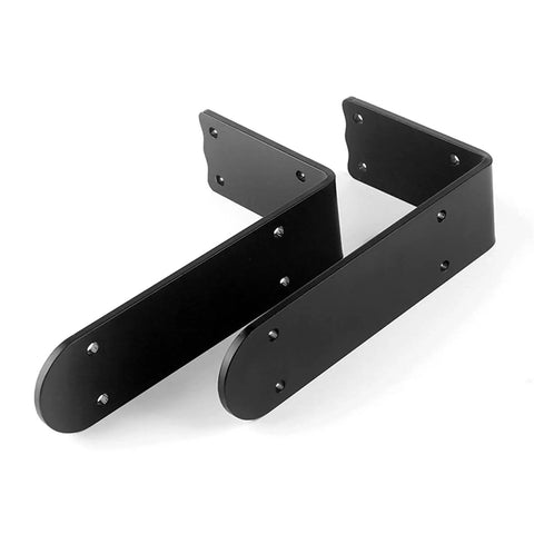 Black L Shaped Shelf Brackets Built Like A Tank Heavy Duty Metal Wall Mounts 2 Pack Rust Proof Iron Brackets 11.8 Inch view from above