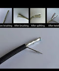 Auto Wire Twisting Machine With Three Brush Cable Shield Stripping Tool Adjustable 60mm Separation showcasing wire before and after processing.