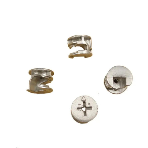 Cam Lock Fittings For Furniture Connectors Kit 20 Pack 15mm x 12mm zinc alloy pieces displayed on white background