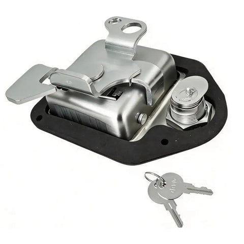 Heavy Duty Stainless Steel Truck Toolbox Latch Replacement Kit Featuring Tough As Nails Corrosion Resistant Handles Four Matching Keys And Weatherproof Seals For Trailers And Work Rigs
