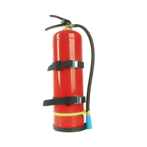 Badass Heavy Duty Fire Extinguisher Mount Wall Bracket With Quick Release Snap And Adjustable Nylon Straps For Home Car RV Truck Dead Simple Safety Storage with extinguisher secured.