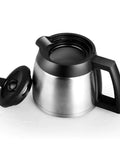 Double walled thermal carafe for No Fuss Fully Automatic Drip Coffee Maker With Built In Grinder, large stainless steel design.