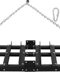 Drag Harrow Driveway Grader Landscape Power Rake with 16 ft heavy duty chain, 4 ft steel frame, attachments for ATV UTV Tractor Mower