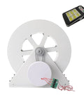 100W Waterwheel Hydroelectric Generator For Off-Grid Power, Low-Speed Water Wheel With Quiet Belt And Gear Drive, shown with LED light