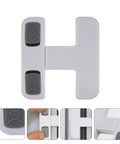 Kidproof Fridge Lock For Cabinets And Drawers Anti Pinch Plastic Strap Latch Self Adhesive Cabinet Lock shown in closed position