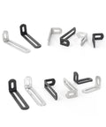 Legit Kickass Heavy Duty Stainless Steel Adjustable Corner Bracket Locking L Shaped Angle Braces For Wooden Shelf Repair And Cabinet Assembly Hardware Kits, pack of black and silver braces.