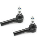 Two black metal front suspension control arms with ball joints
