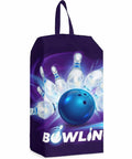 Waterproof Travel Shoe Bag With Zipper Closure, Large 17.7 By 9.8 Inches, Ombre Blue Purple Bowling Ball Pattern design