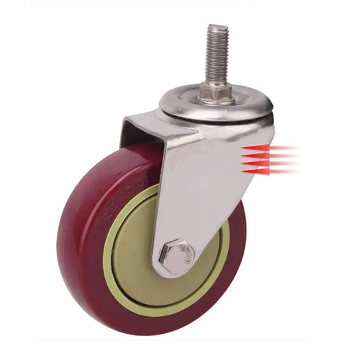 Tough As Nails Heavy Duty Swivel Castor Wheels 100mm Polyurethane Caster Roller Kit with M12 threaded stem.