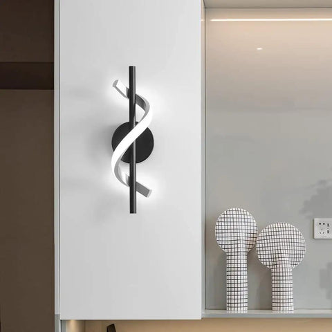 9W LED Wall Sconce With Aluminum Finish, Ultra Bright 1000 Lumens, 6000K Cold White, No Flicker, High CRI 85, mounted on white wall