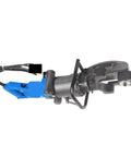 Portable Electric Hydraulic Rebar Bender And Cutter For 8-25mm Steel Bars with blue handle and black cutting jaw.