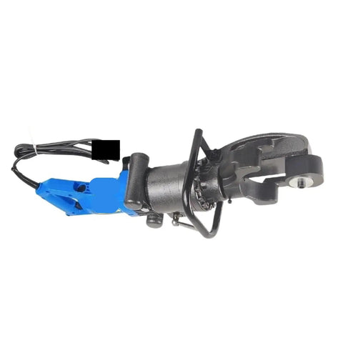 Portable Electric Hydraulic Rebar Bender And Cutter For 8-25mm Steel Bars with blue handle and black cutting jaw.