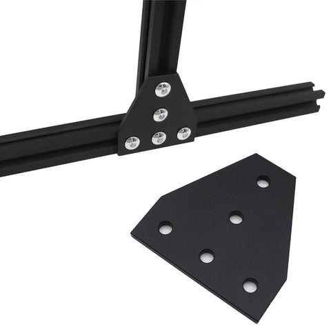 10 Pack T Shape Five Hole Corner Joint Plates for 20x20 Aluminum Extrusion 2020 Series installed on slot 6mm rail