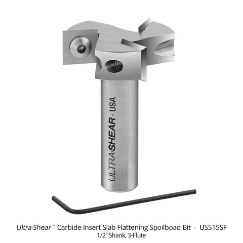 Spoilboard Surfacing Router Bit One And One Half Inch Cut Diameter One Half Inch Shank Three Flute Carbide Insert CNC Bit