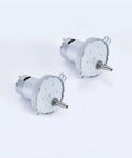 Hottest Micro DC Gear Motor For Robotics Projects, Reliable 12-24V High Torque Deceleration Drive, silver, two motors side by side.