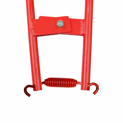 Heavy Duty Truck Brake Spring Tool For Semi Trucks, Pro Grade Rockwell Drum Brake Spring Pliers, red handle close-up.