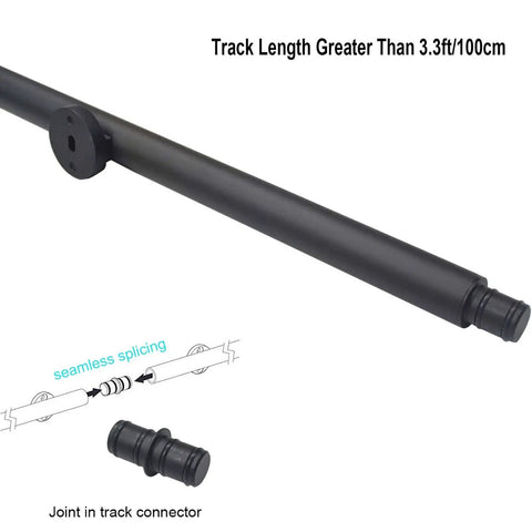 Library Sliding Ladder Hardware Kit 3.3 to 26.2 Ft Track System Black Carbon Steel Roll Hardware for Home Indoor Loft or Garage Built Tough Heavy Duty Support Over 220 Pounds Rust Proof No Lead Included