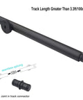 Sliding Library Ladder Track Kit In Black Carbon Steel Hardware, Easy Glide Rails, track length exceeds 3.3ft/100cm