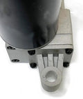 Close-up of Beefy 800mm Stroke Electric Linear Actuator with 6000N peak push pull, showing durable metal build and connector.