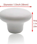 8 Pack White Ceramic Cabinet Knobs Round Drawer Pulls For Kitchen Cupboards With Screws Included, Two Lengths 25mm And 35mm, 38mm diameter, 28mm height