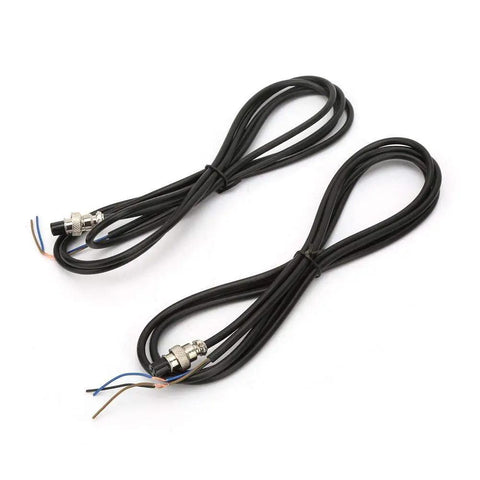 Cabling for Industrial Light Curtain Sensor Switch With 4 6 8 10 Or 12 Beam Options, showing black wires and connectors.