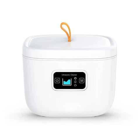 No Sweat Ultrasonic Cleaner For Jewelry Watches And Dentures High Frequency Automatic Bubble Wash Machine In Matte Black with control panel.
