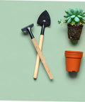 Durable Dope Wooden Garden Tool Handle Replacement For Shovel Spade Hoe Sickle Interchangeable Multipurpose Grip shown with tools